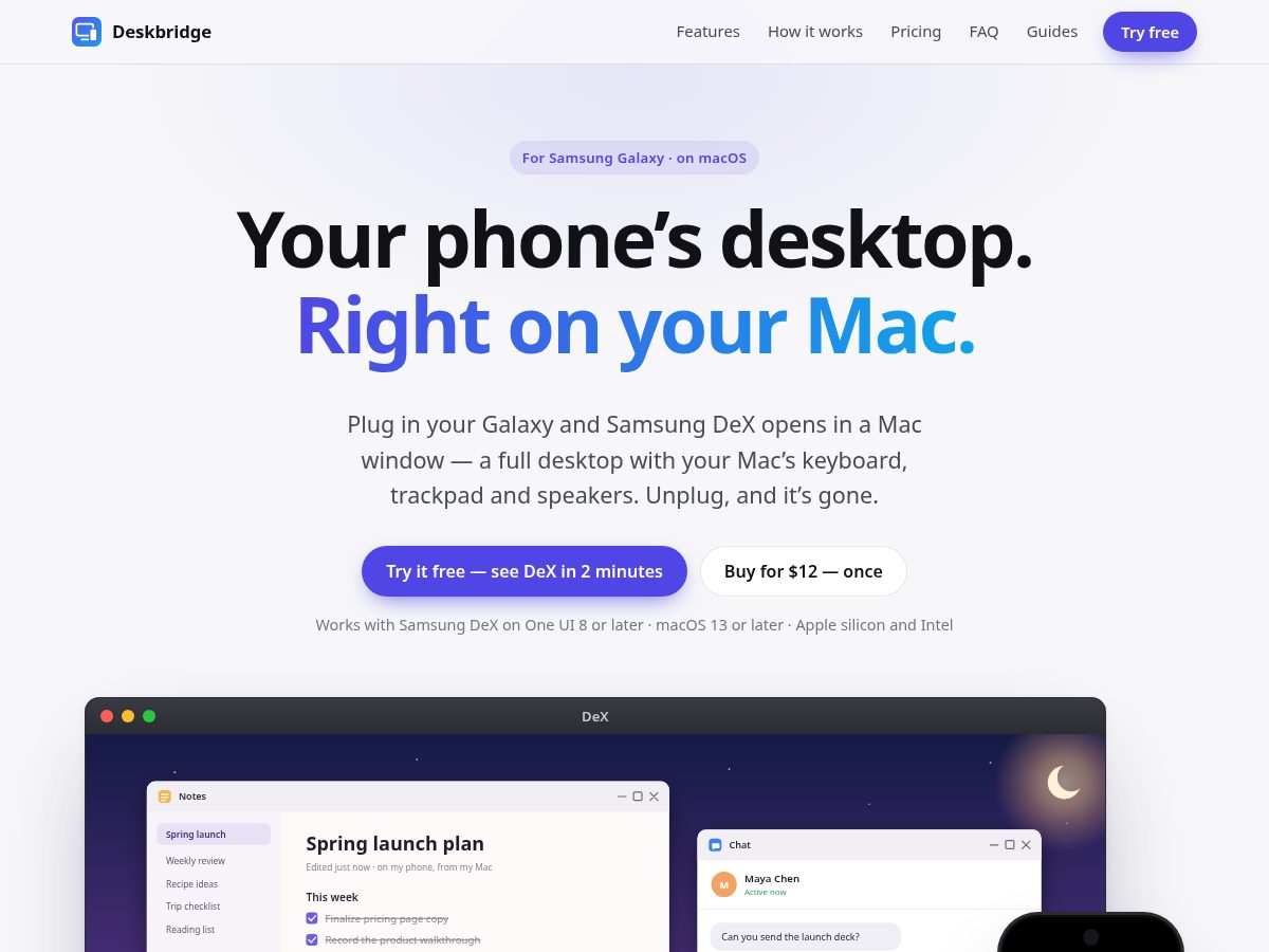 Landing-page snapshot of getdeskbridge.com
