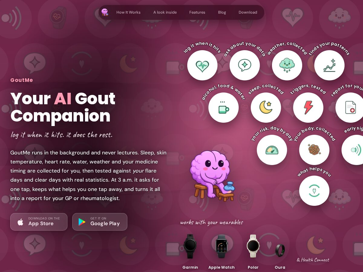 Landing-page snapshot of goutme.app