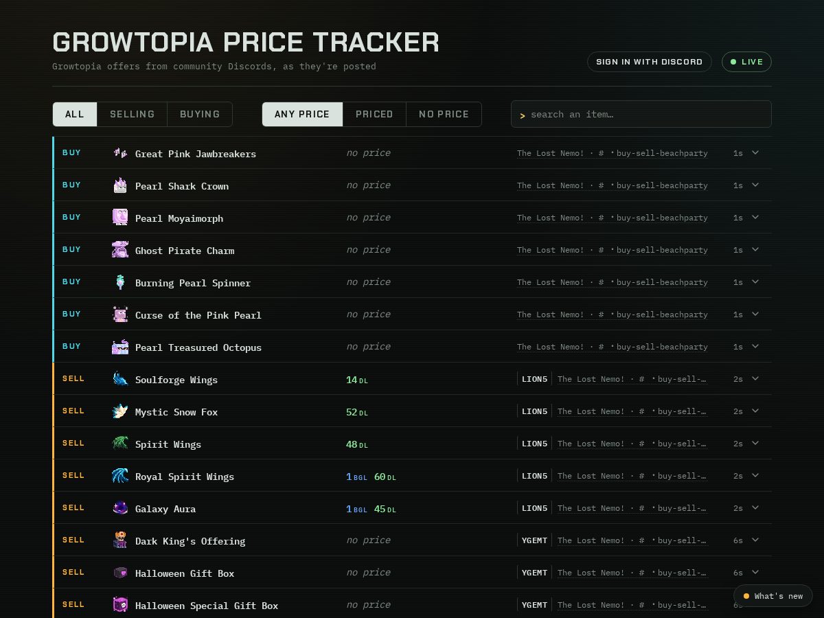 Landing-page snapshot of gtprices.com