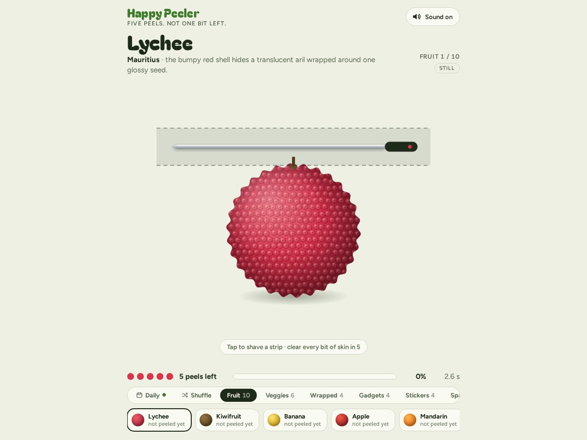 Landing-page snapshot of happypeeler.com