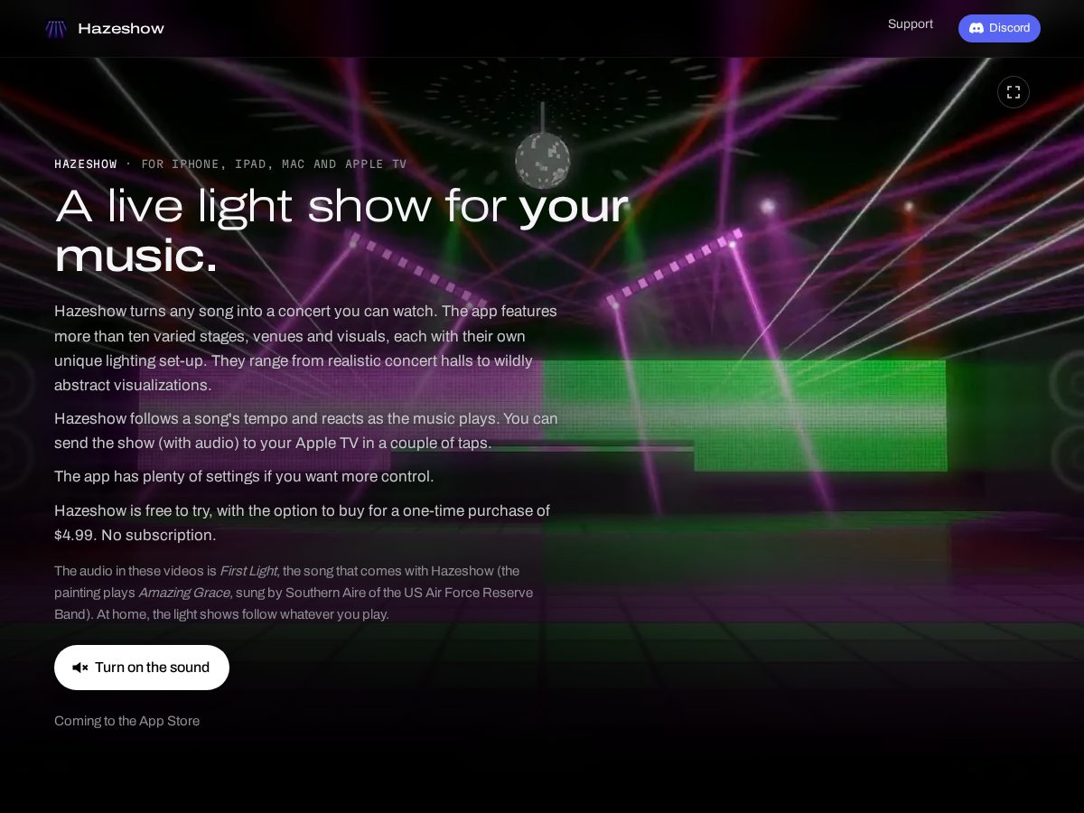 Landing-page snapshot of hazeshow.com