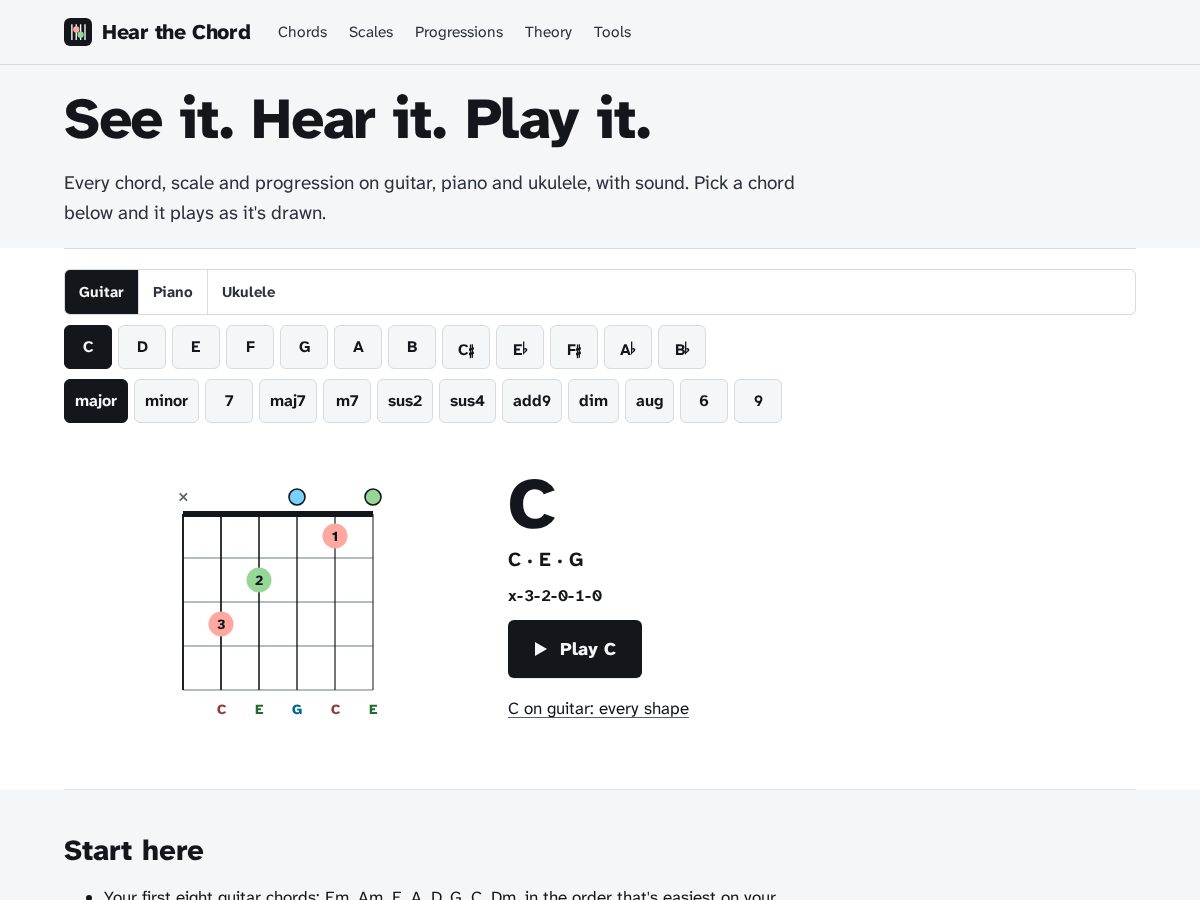 Landing-page snapshot of hearthechord.com