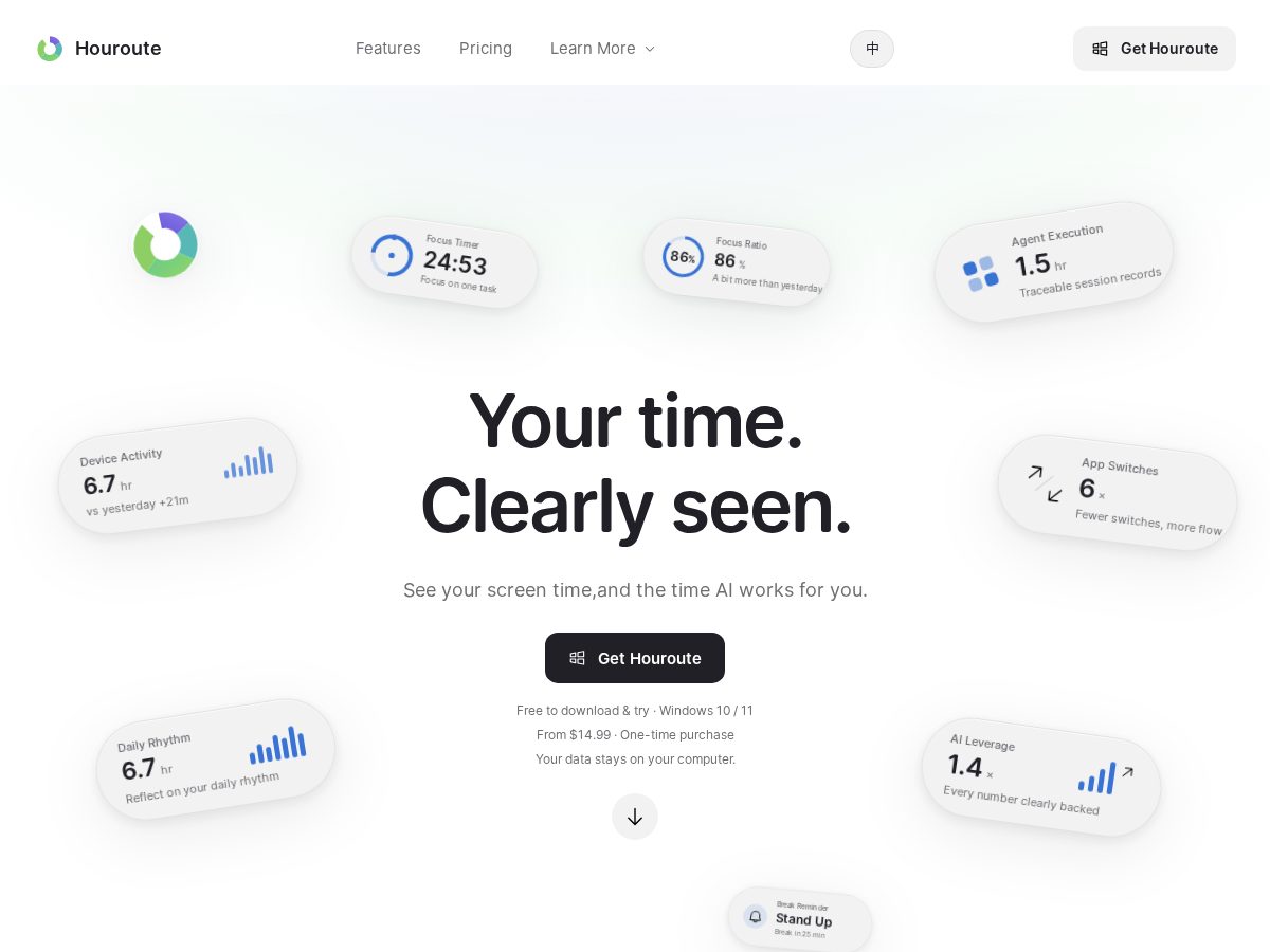 Landing-page snapshot of houroute.com