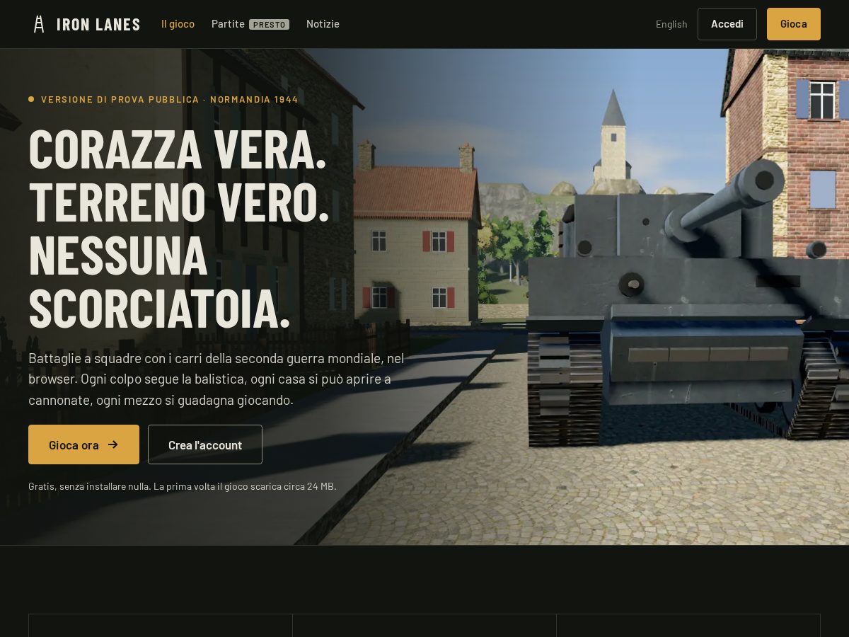 Landing-page snapshot of ironlanes.com