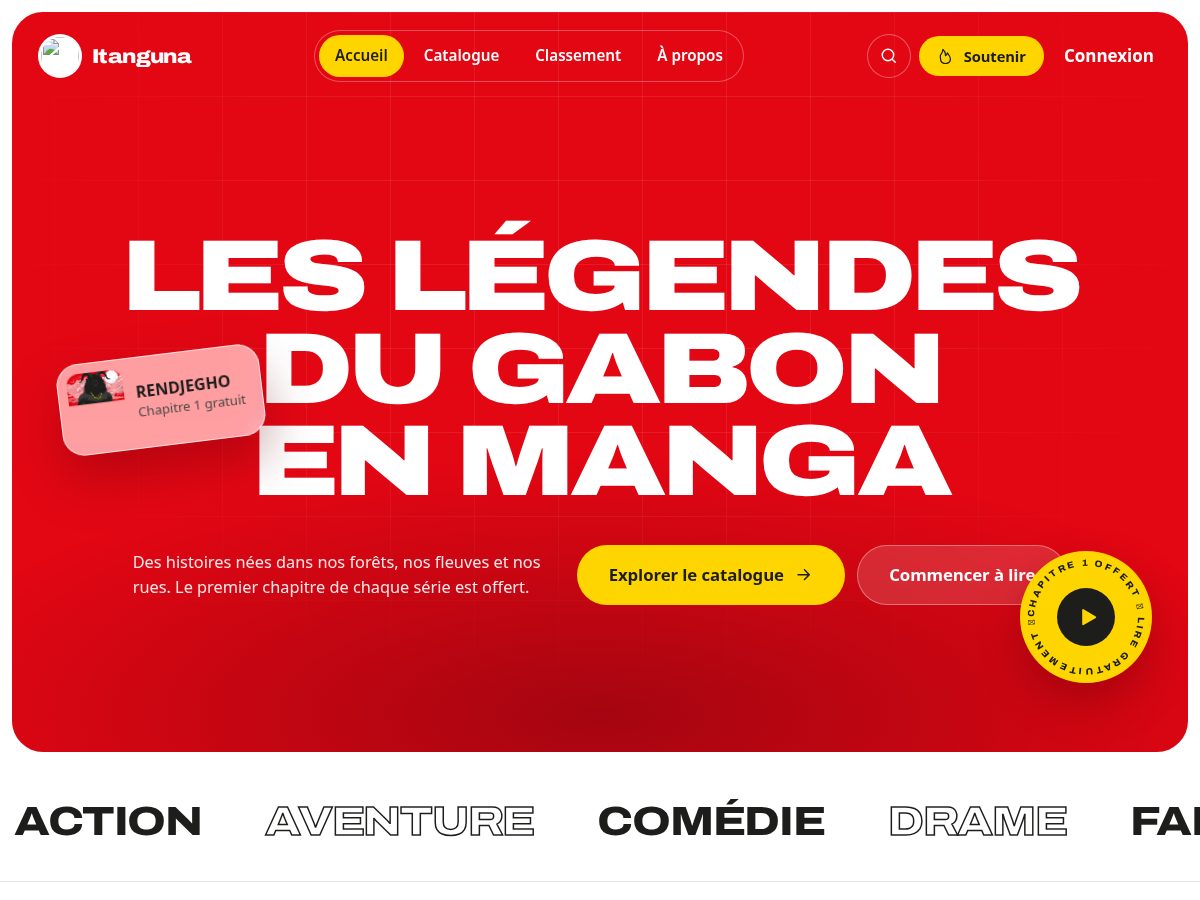 Landing-page snapshot of itanguna.com