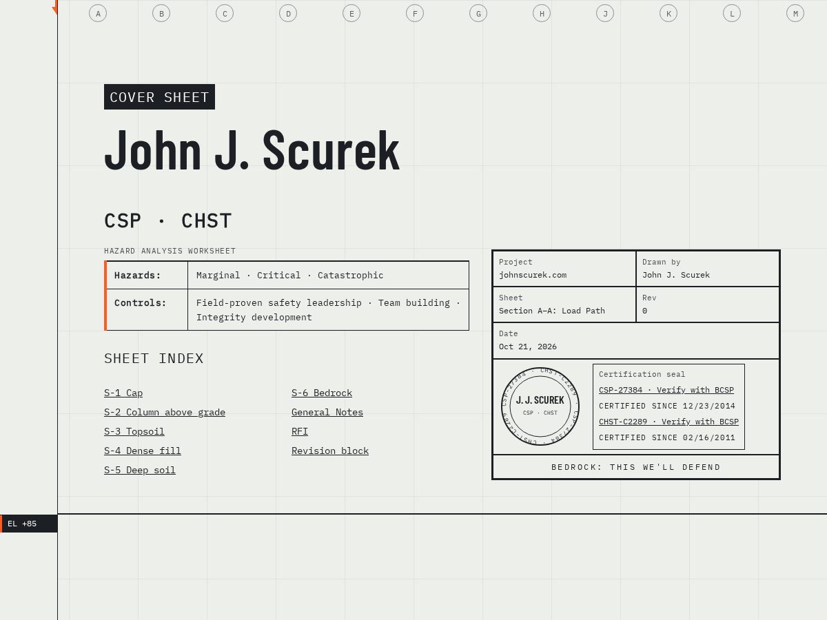 Landing-page snapshot of johnscurek.com