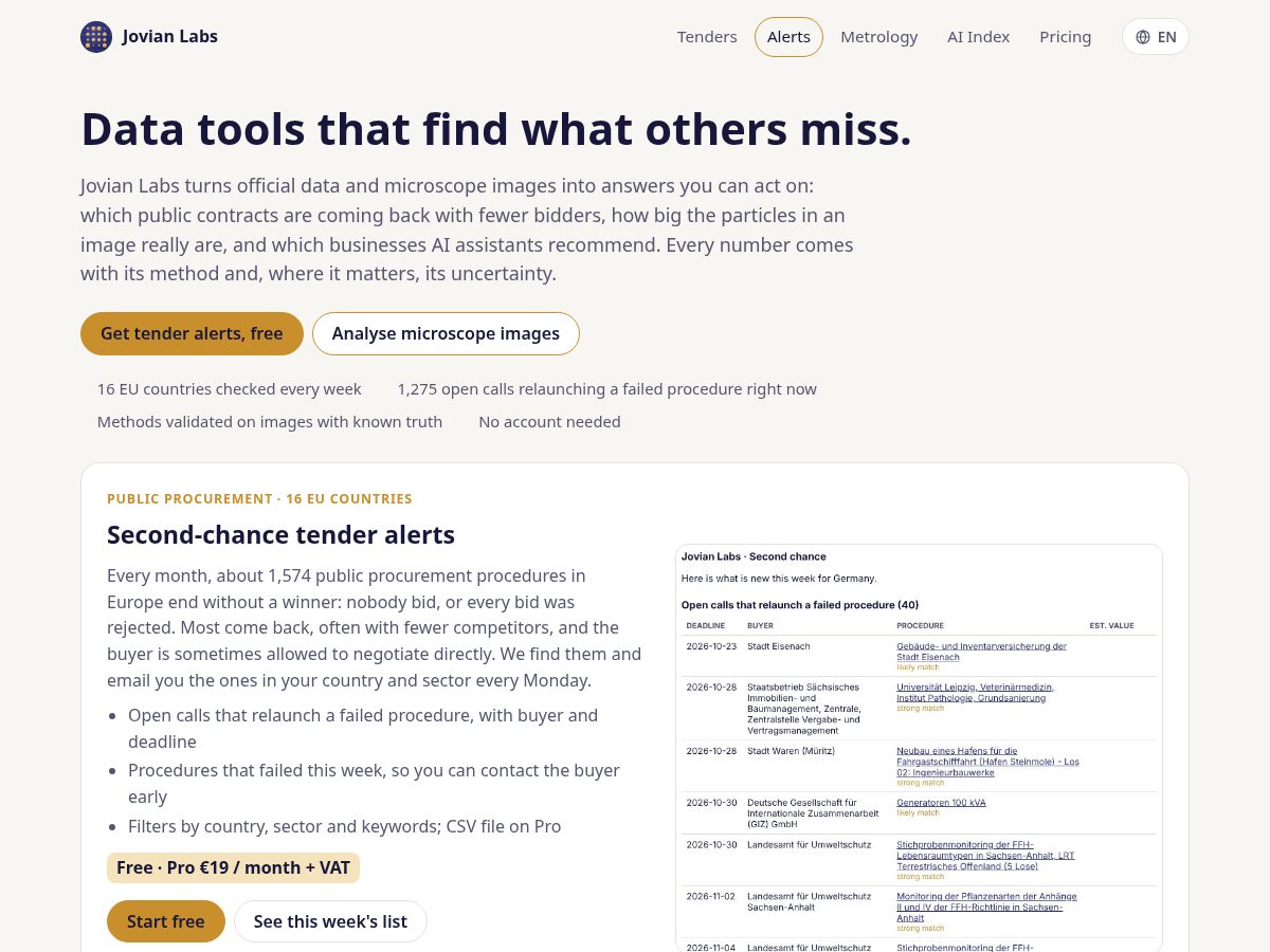 Landing-page snapshot of jovianlabsstudio.com