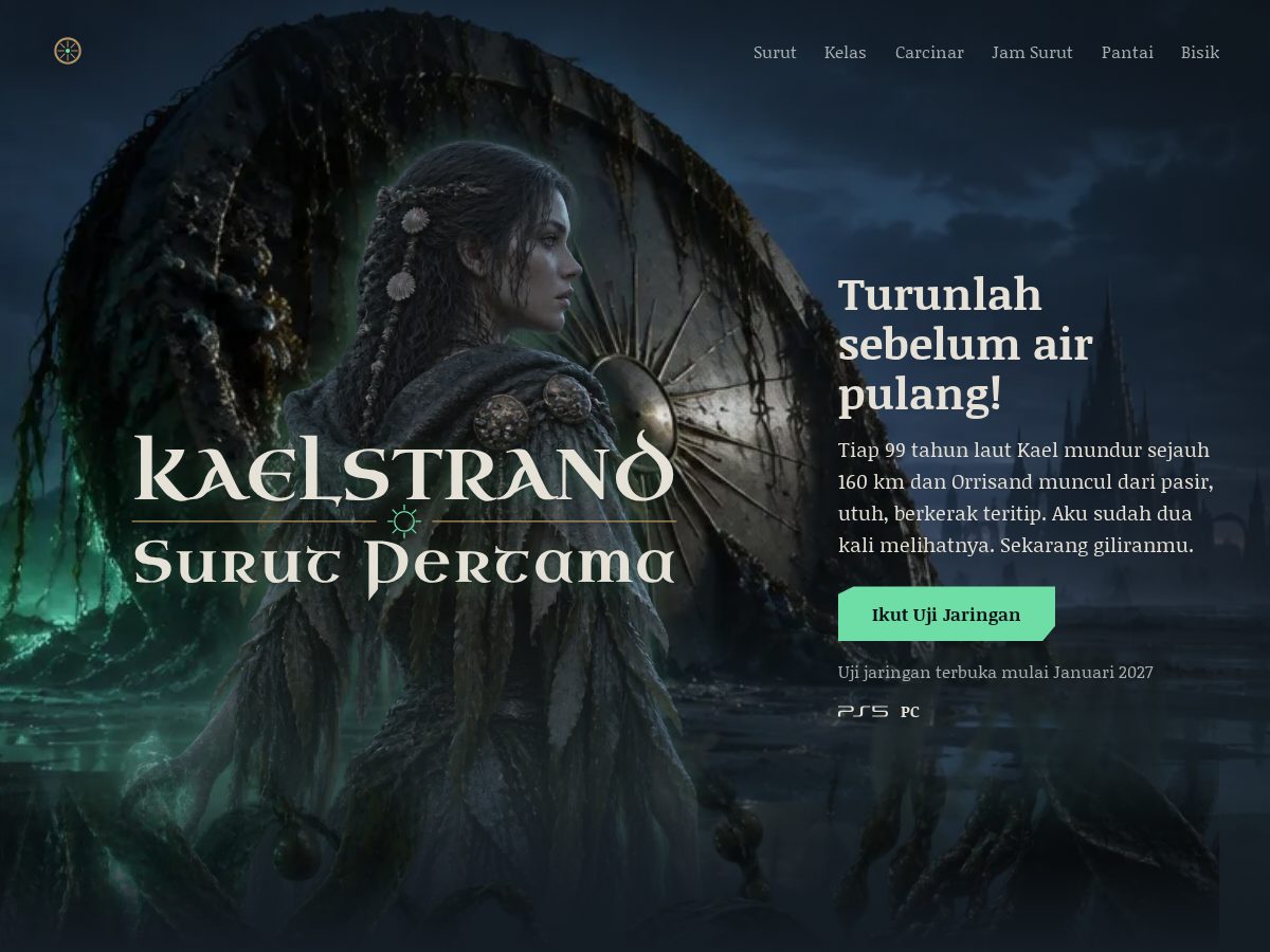 Landing-page snapshot of kaelstrand.com