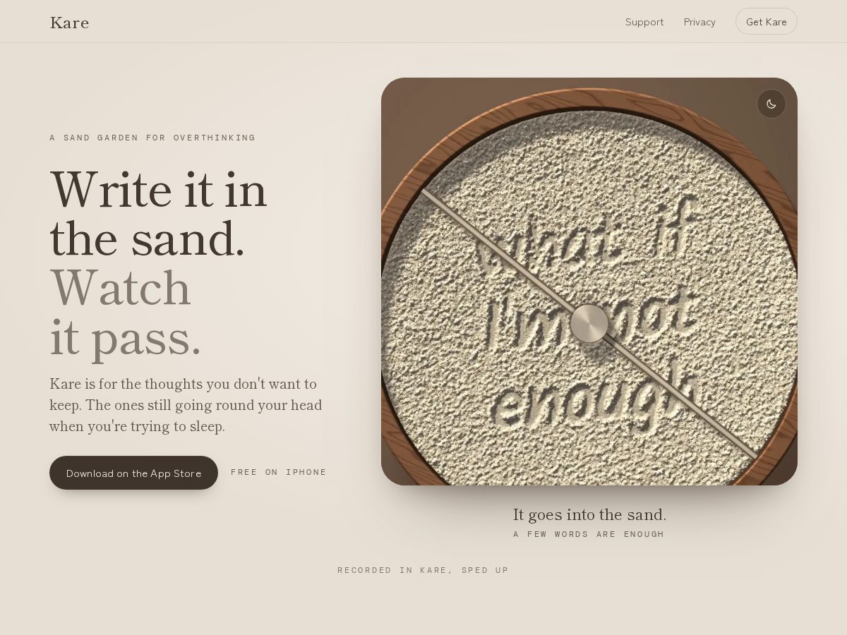Landing-page snapshot of kare.fyi