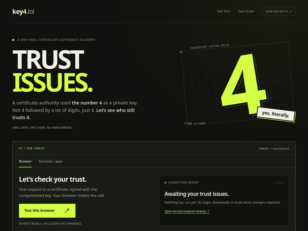 Landing-page snapshot of key4.lol
