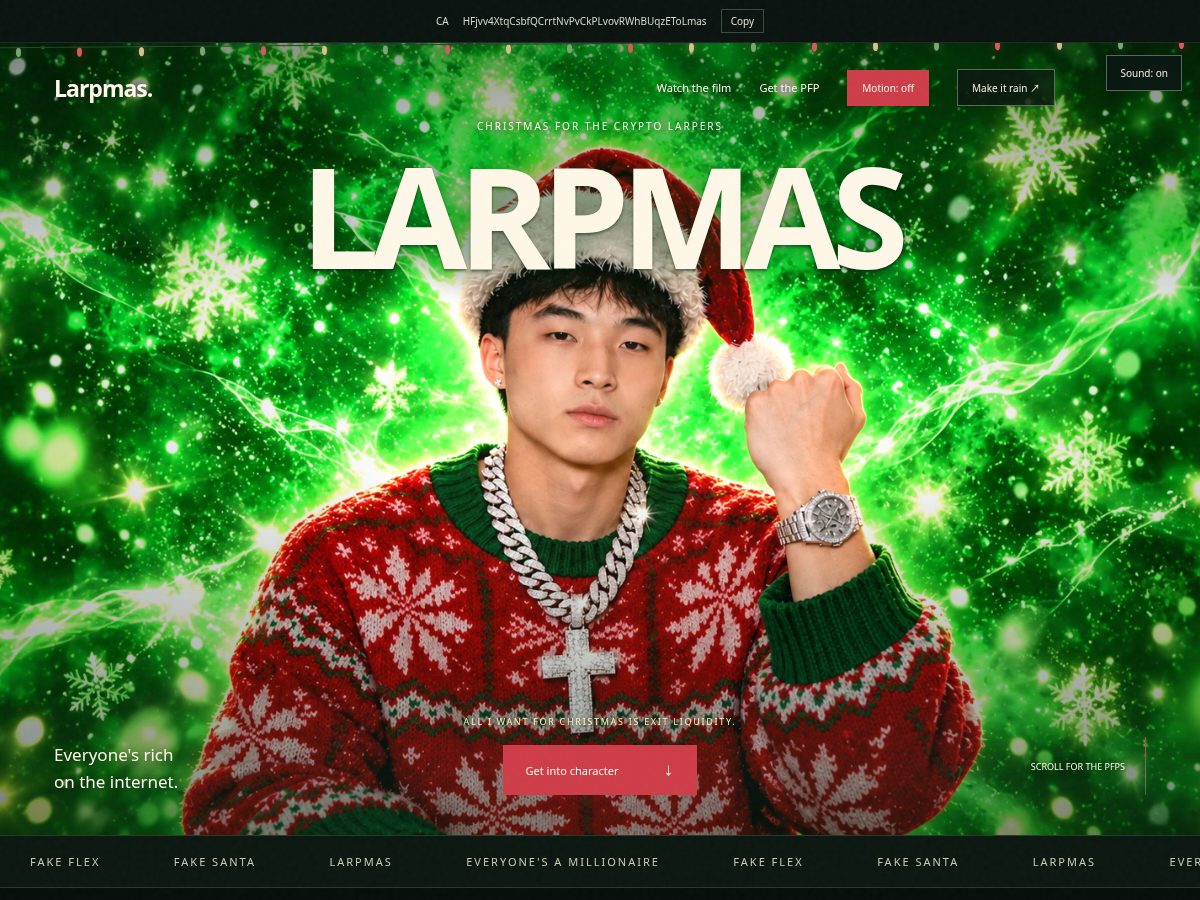 Landing-page snapshot of larpmas.site