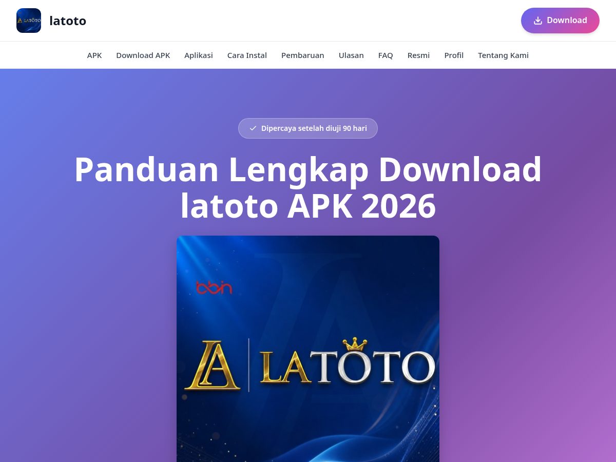 Landing-page snapshot of latotobb.com