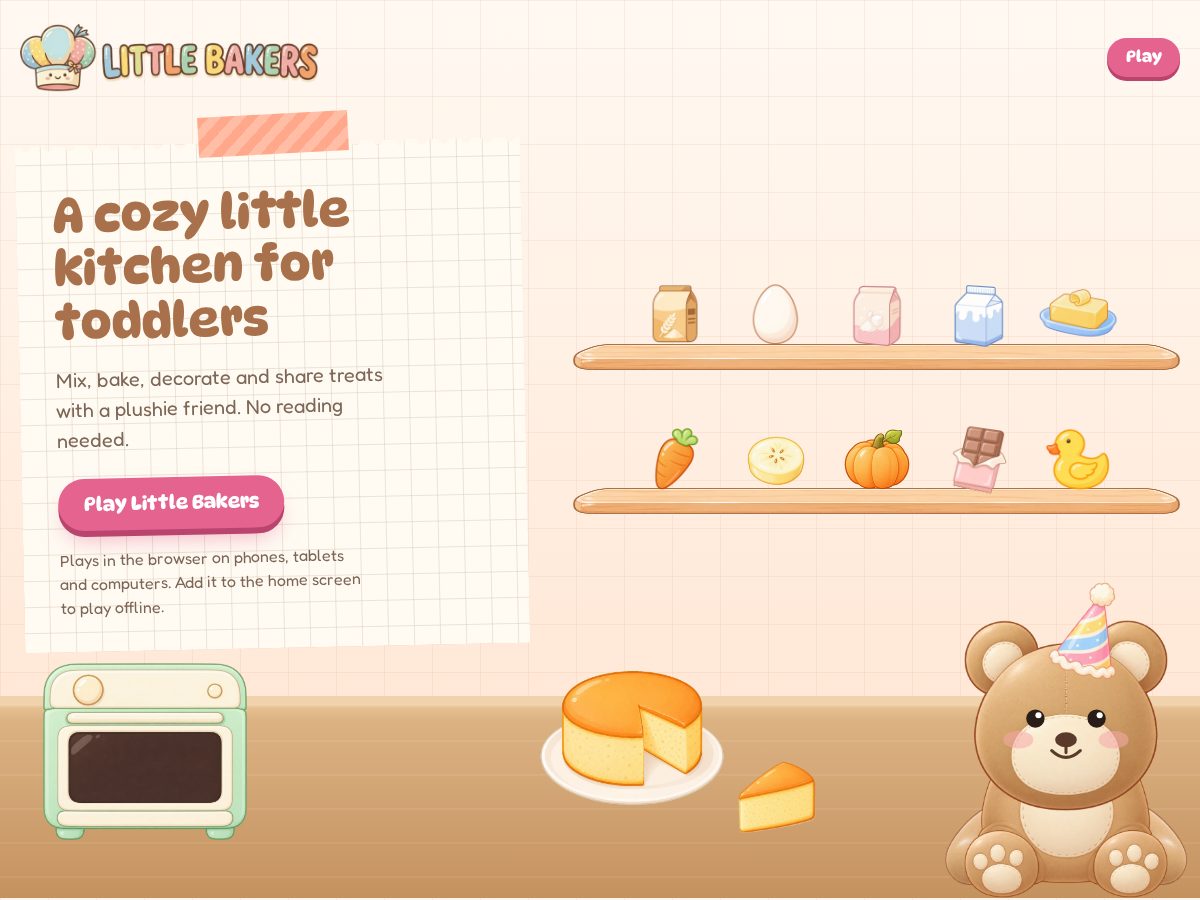 Landing-page snapshot of littlebakers.app