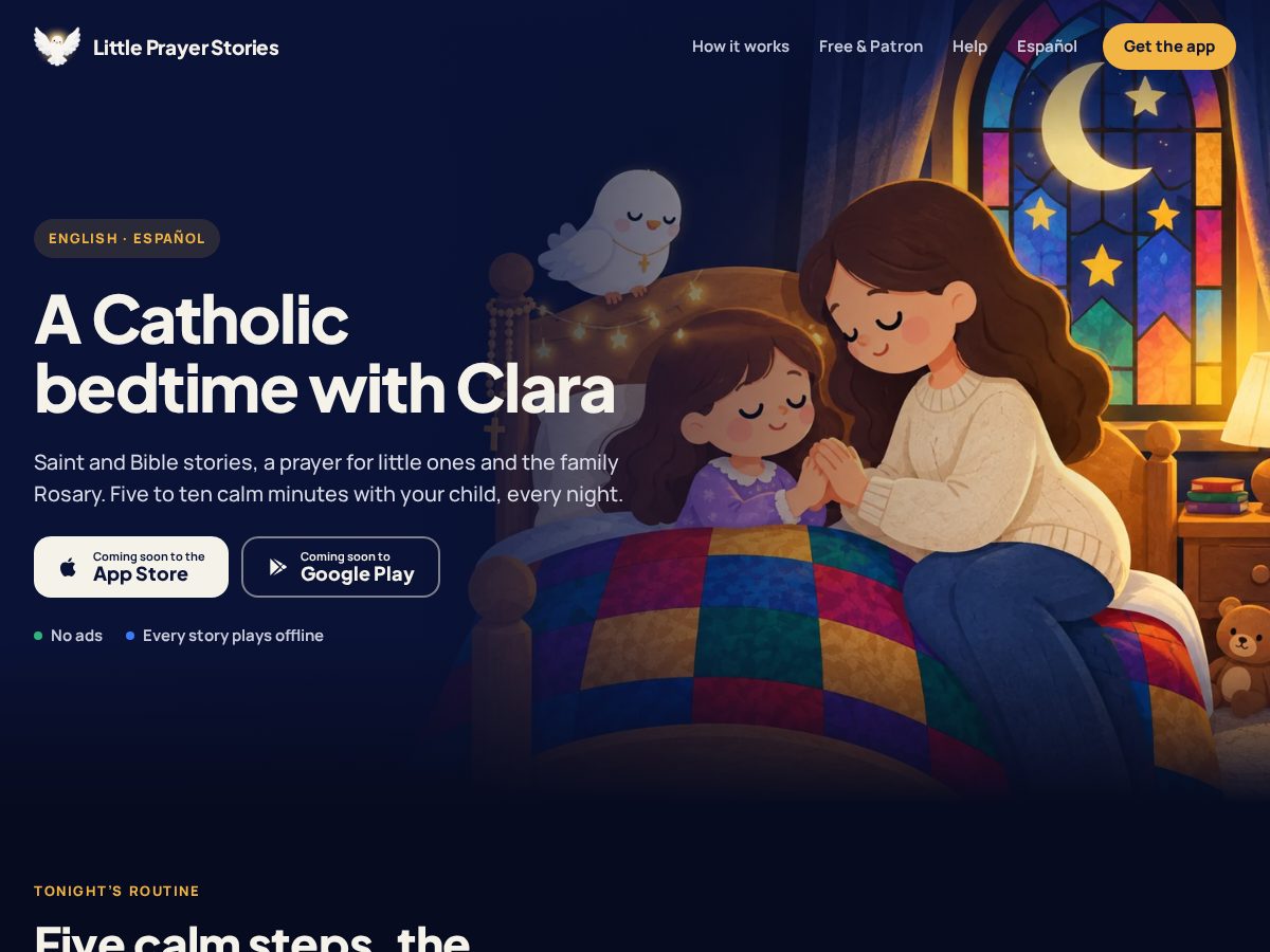 Landing-page snapshot of littleprayerstories.com