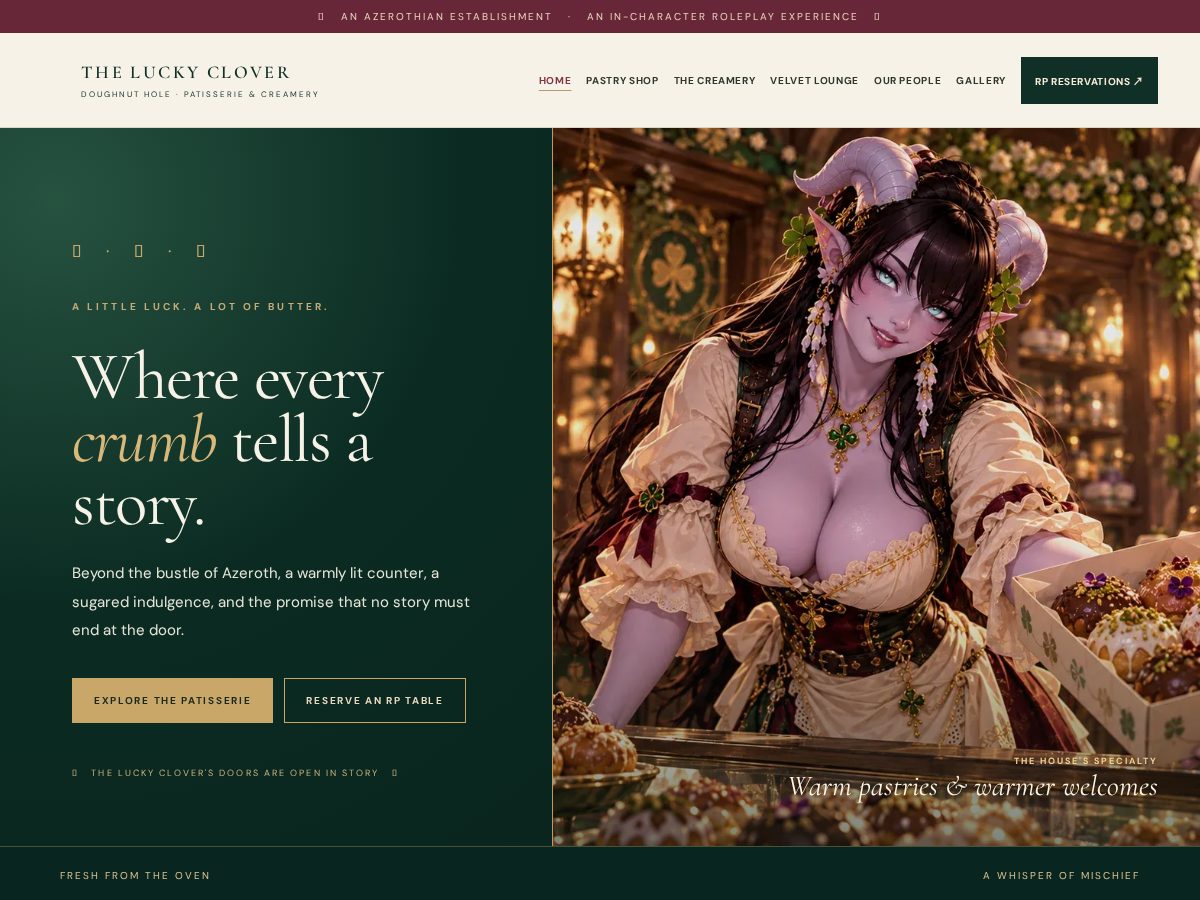 Landing-page snapshot of luckycloverdoughnuts.com