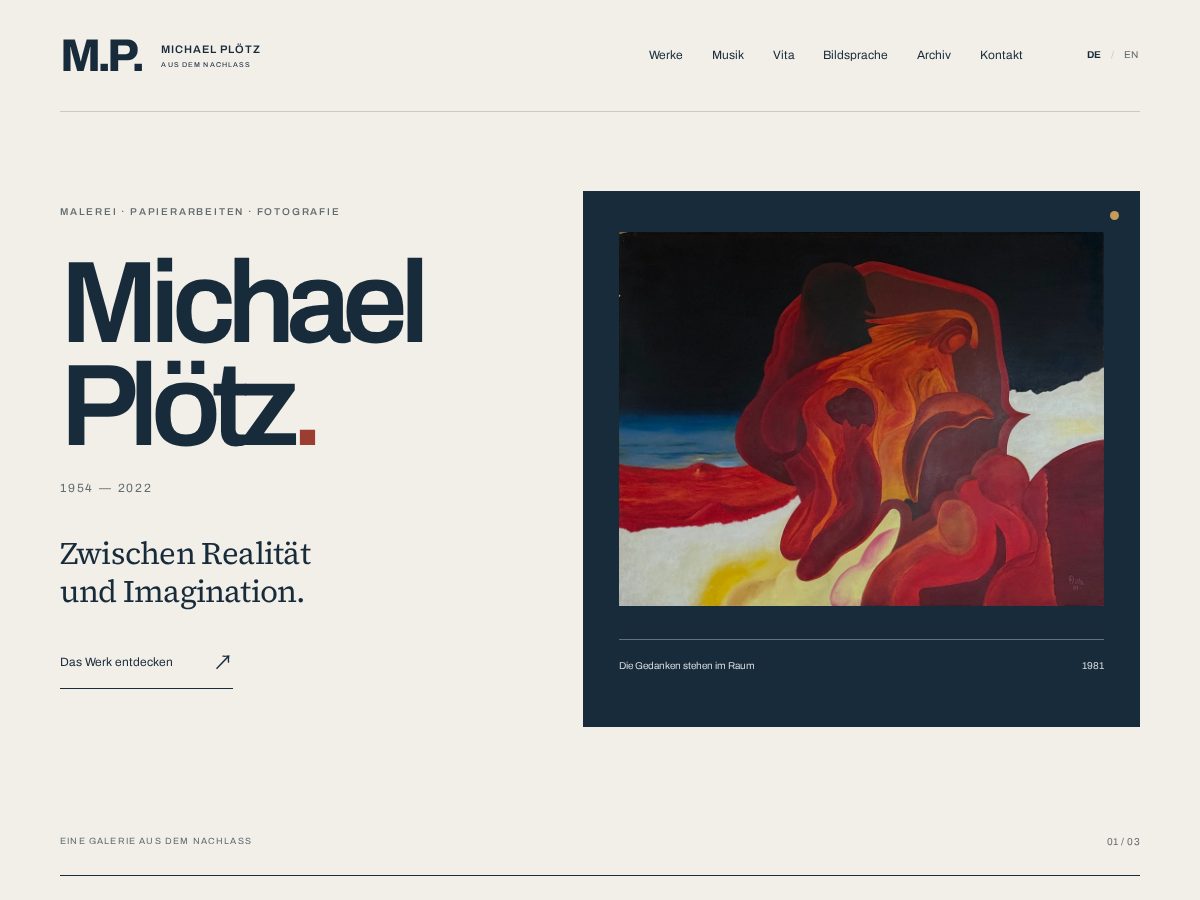 Landing-page snapshot of m-ploetz-art.com
