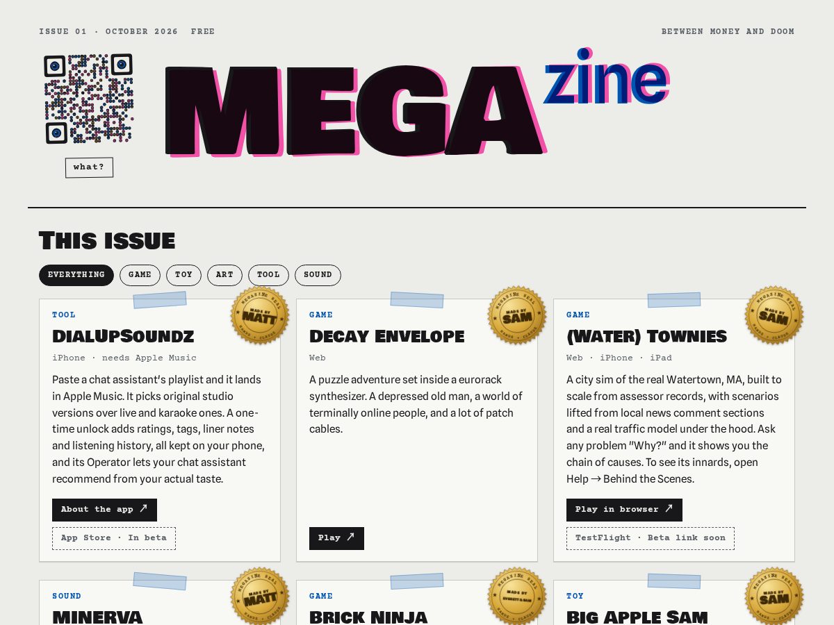 Landing-page snapshot of megazine.org