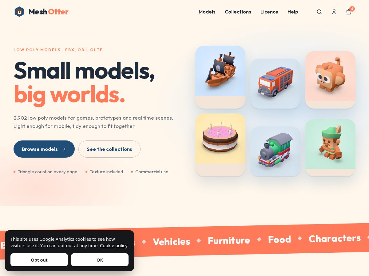 Landing-page snapshot of meshotter.com