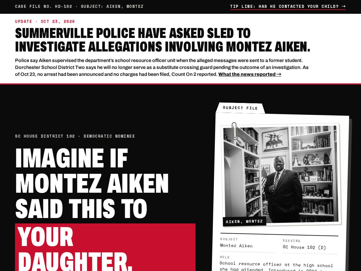 Landing-page snapshot of montezexposed.com