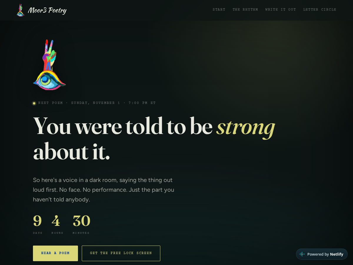 Landing-page snapshot of moor3poetry.com