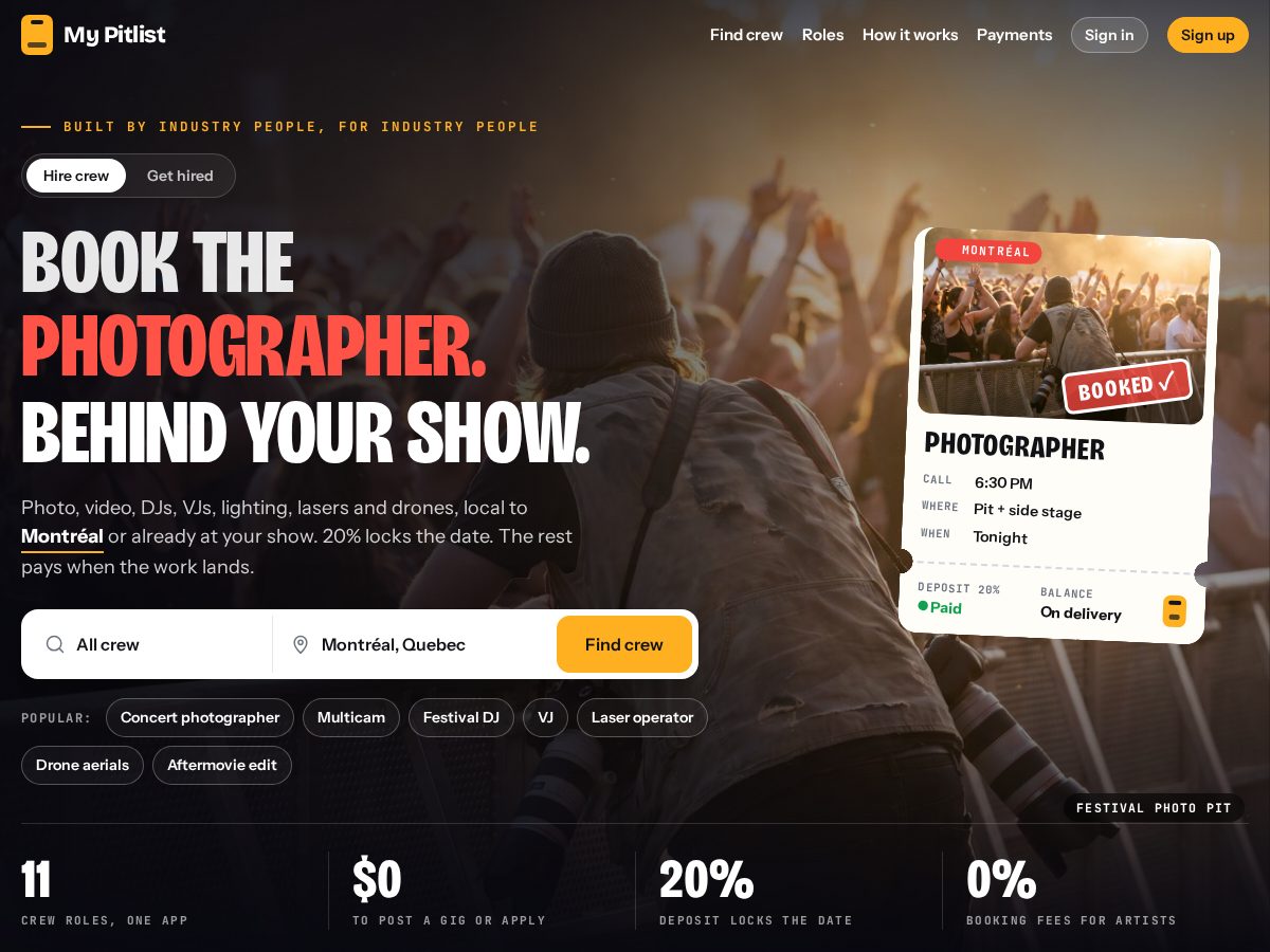 Landing-page snapshot of mypitlist.com