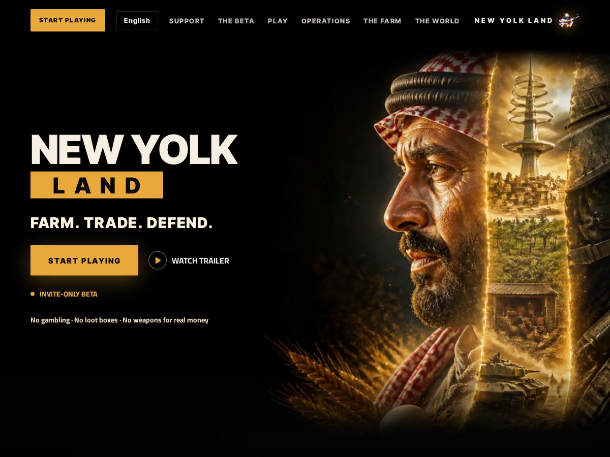 Landing-page snapshot of newyolkland.com