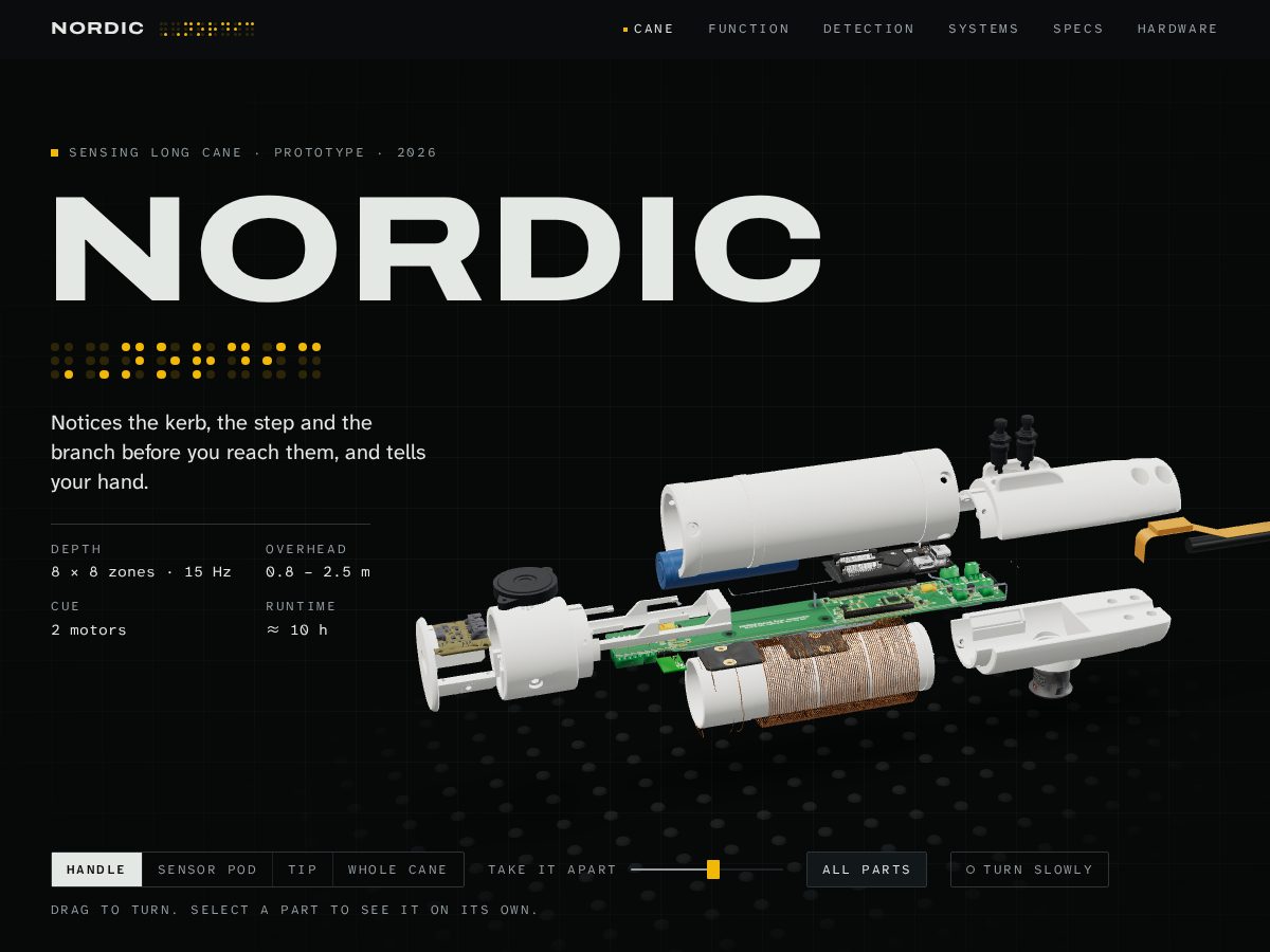 Landing-page snapshot of nordic-cane.com