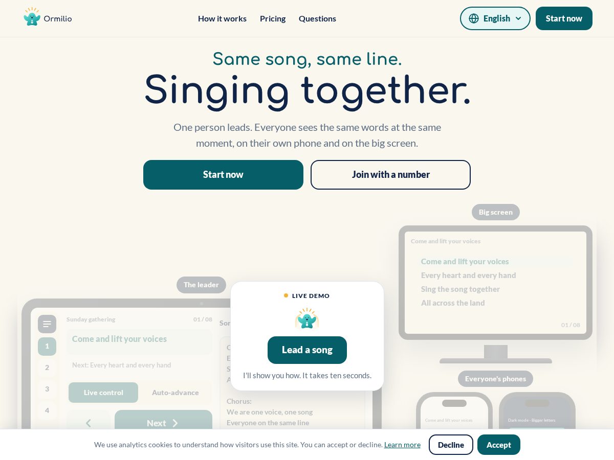 Landing-page snapshot of ormilio.com