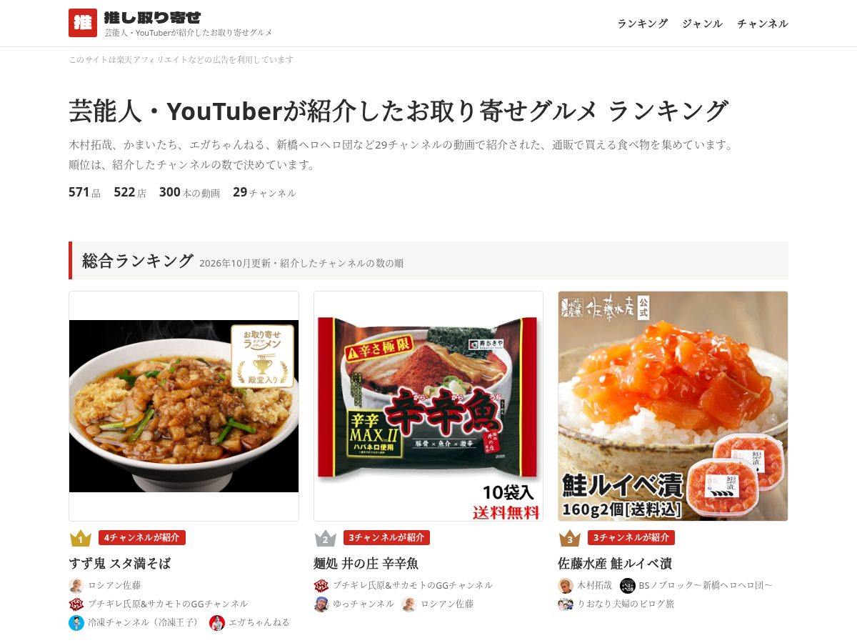 Landing-page snapshot of oshitoriyose.com