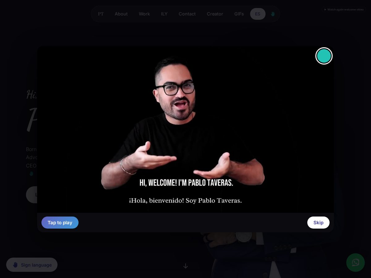Landing-page snapshot of pablotaveras.com