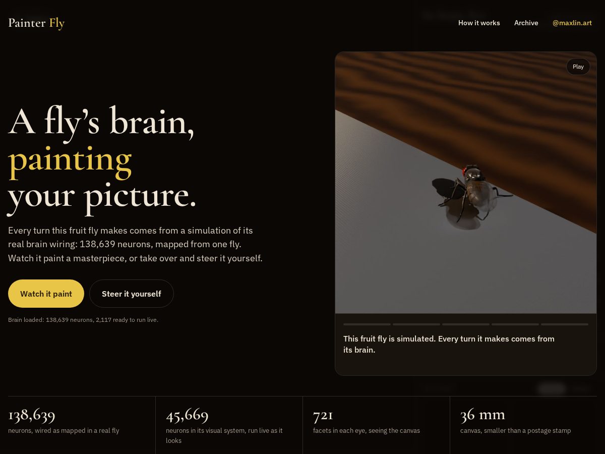 Landing-page snapshot of painterfly.com