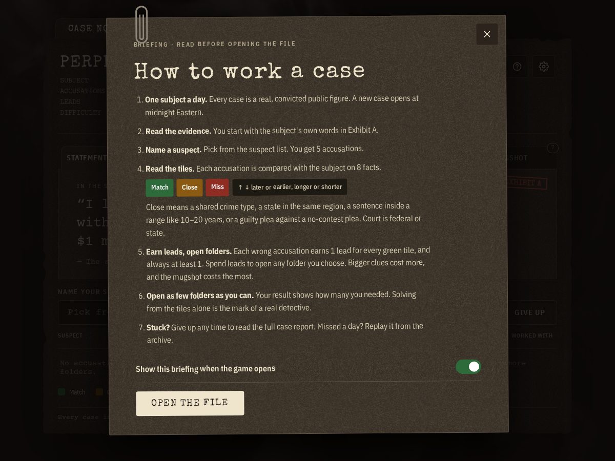 Landing-page snapshot of perpdle.com
