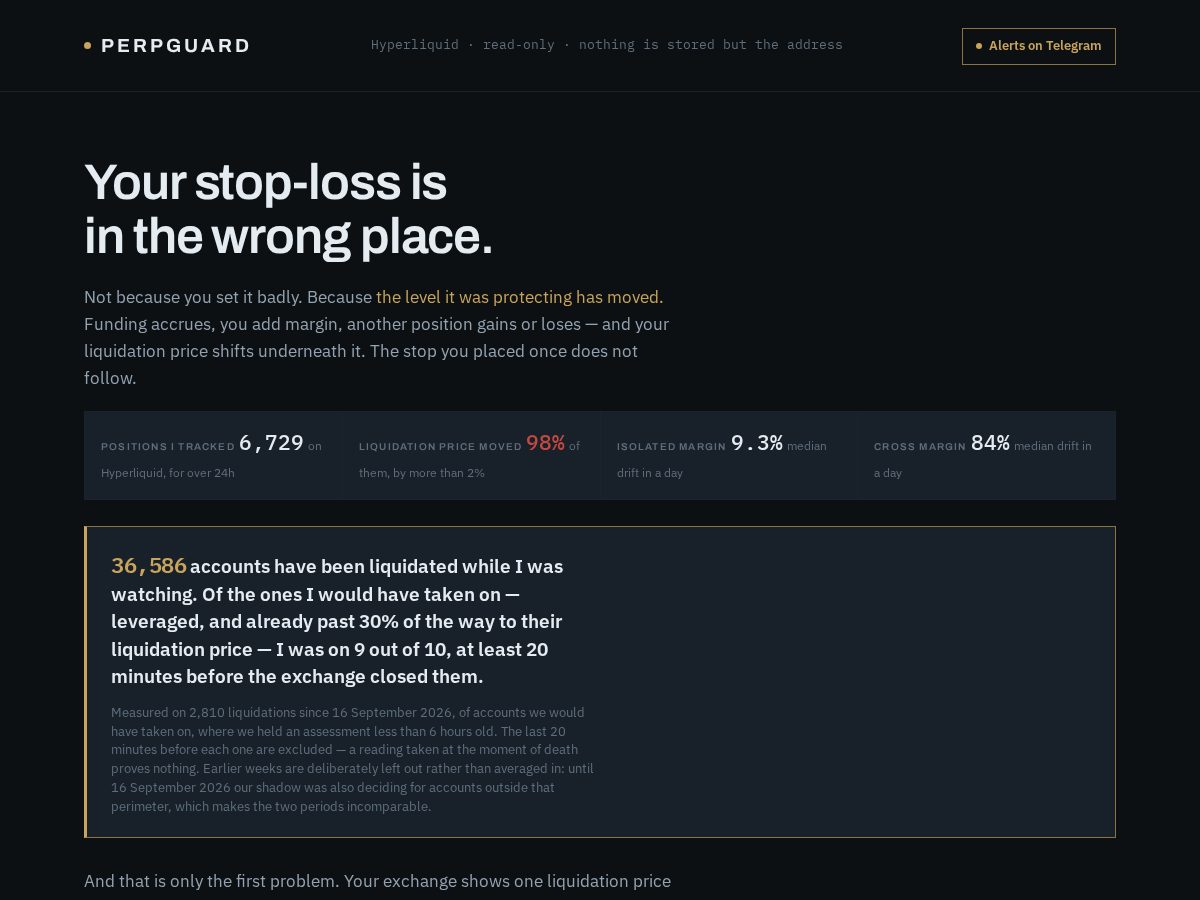 Landing-page snapshot of perpguard.com