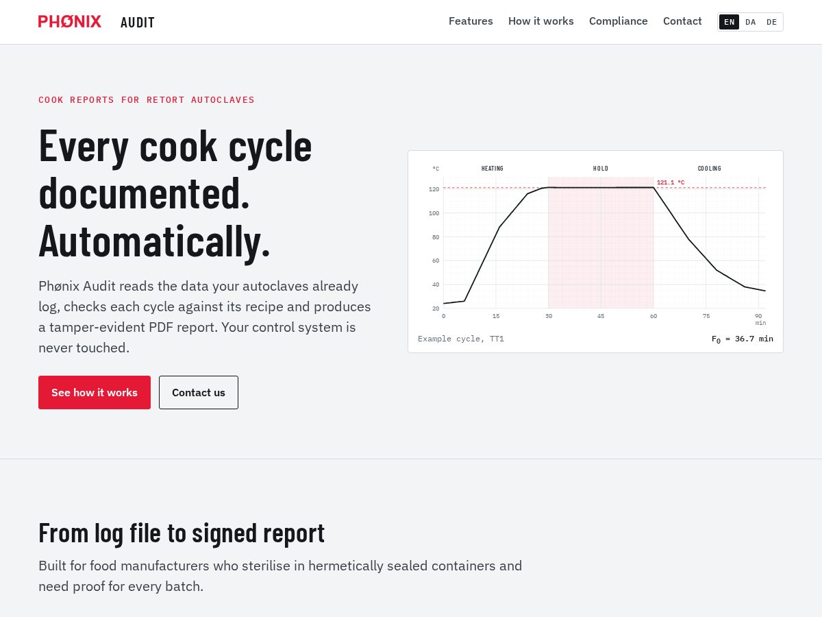 Landing-page snapshot of phonixaudit.com
