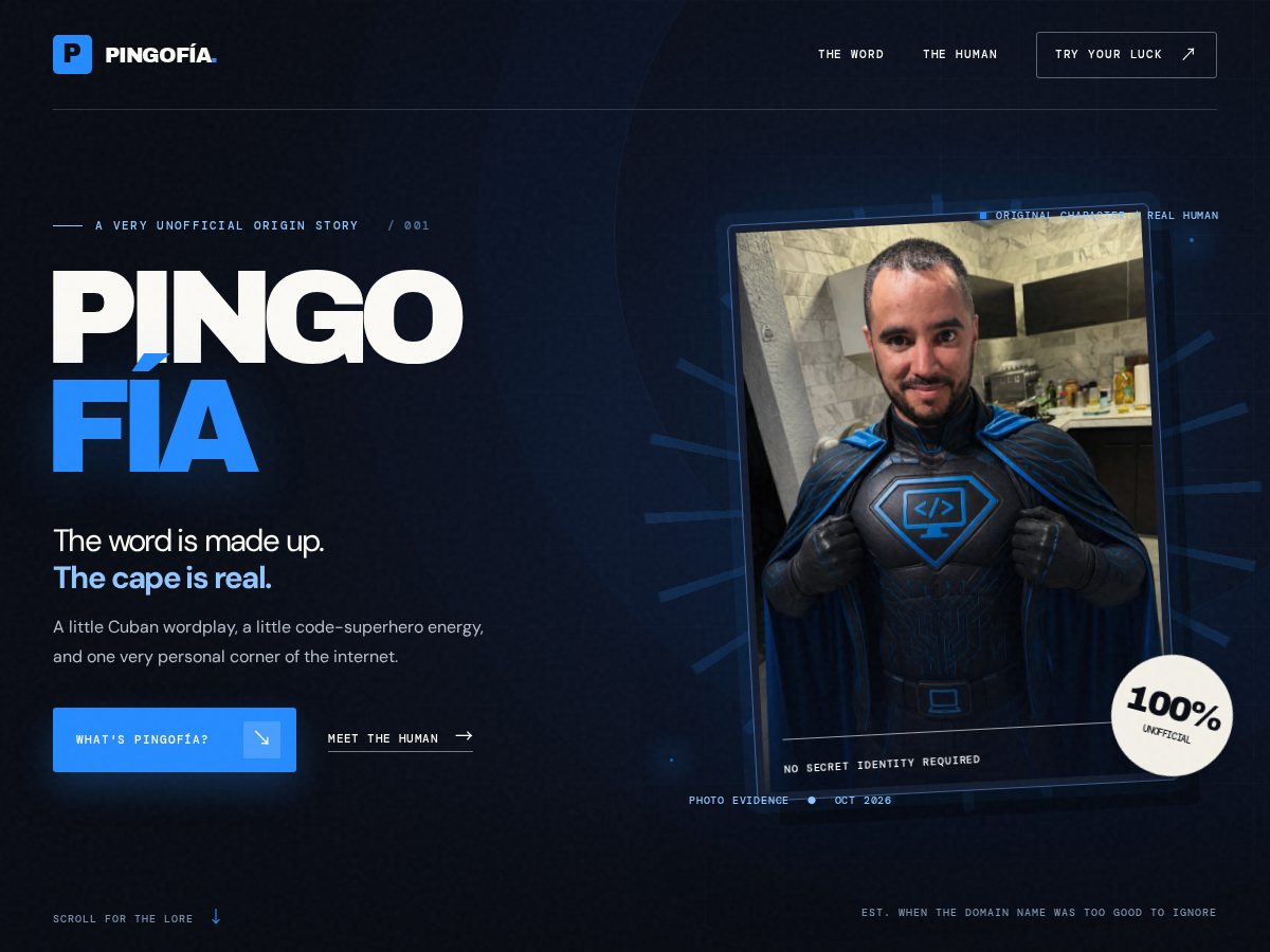 Landing-page snapshot of pingofia.com