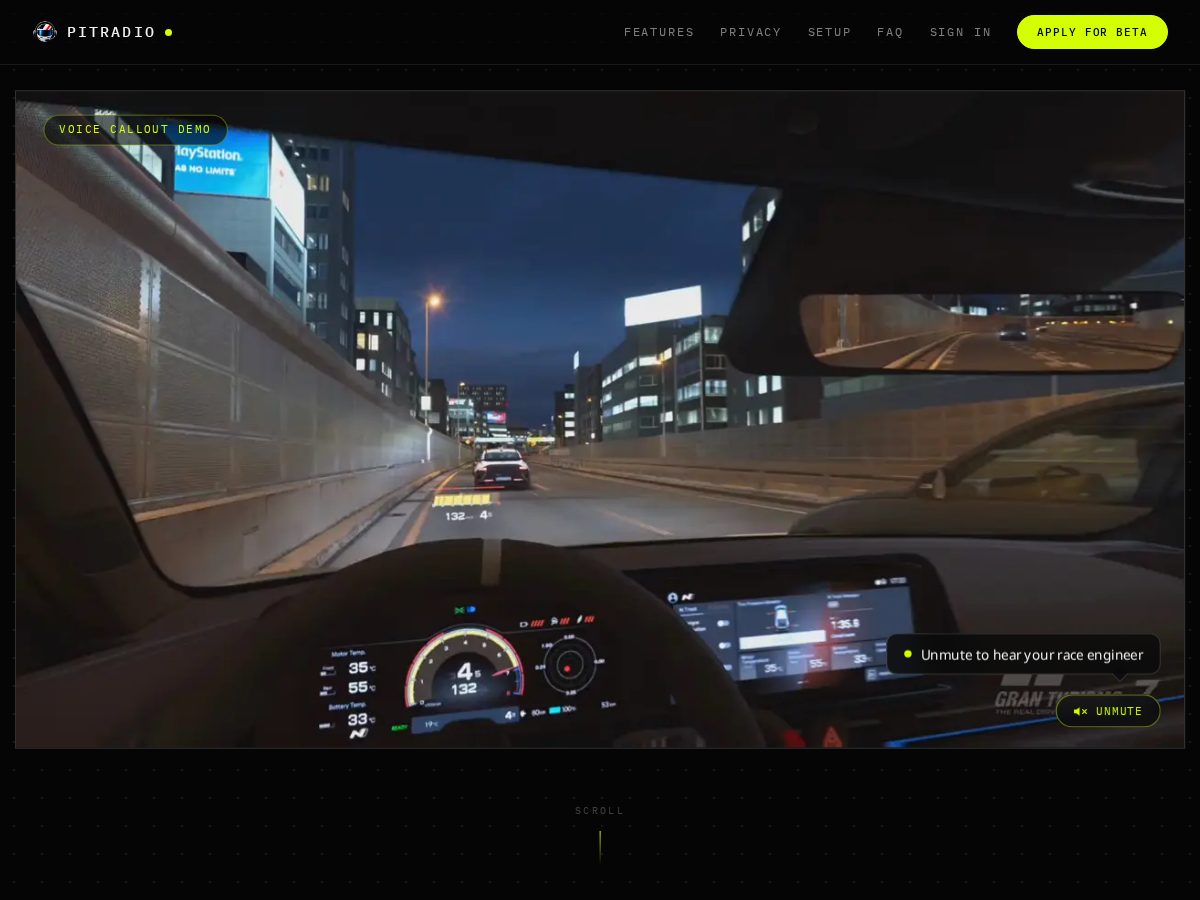 Landing-page snapshot of pitradio.app