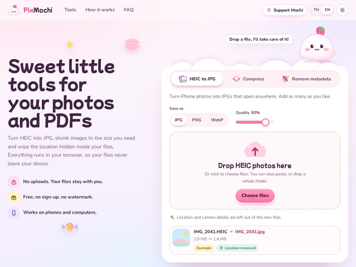 Landing-page snapshot of pixmochi.com