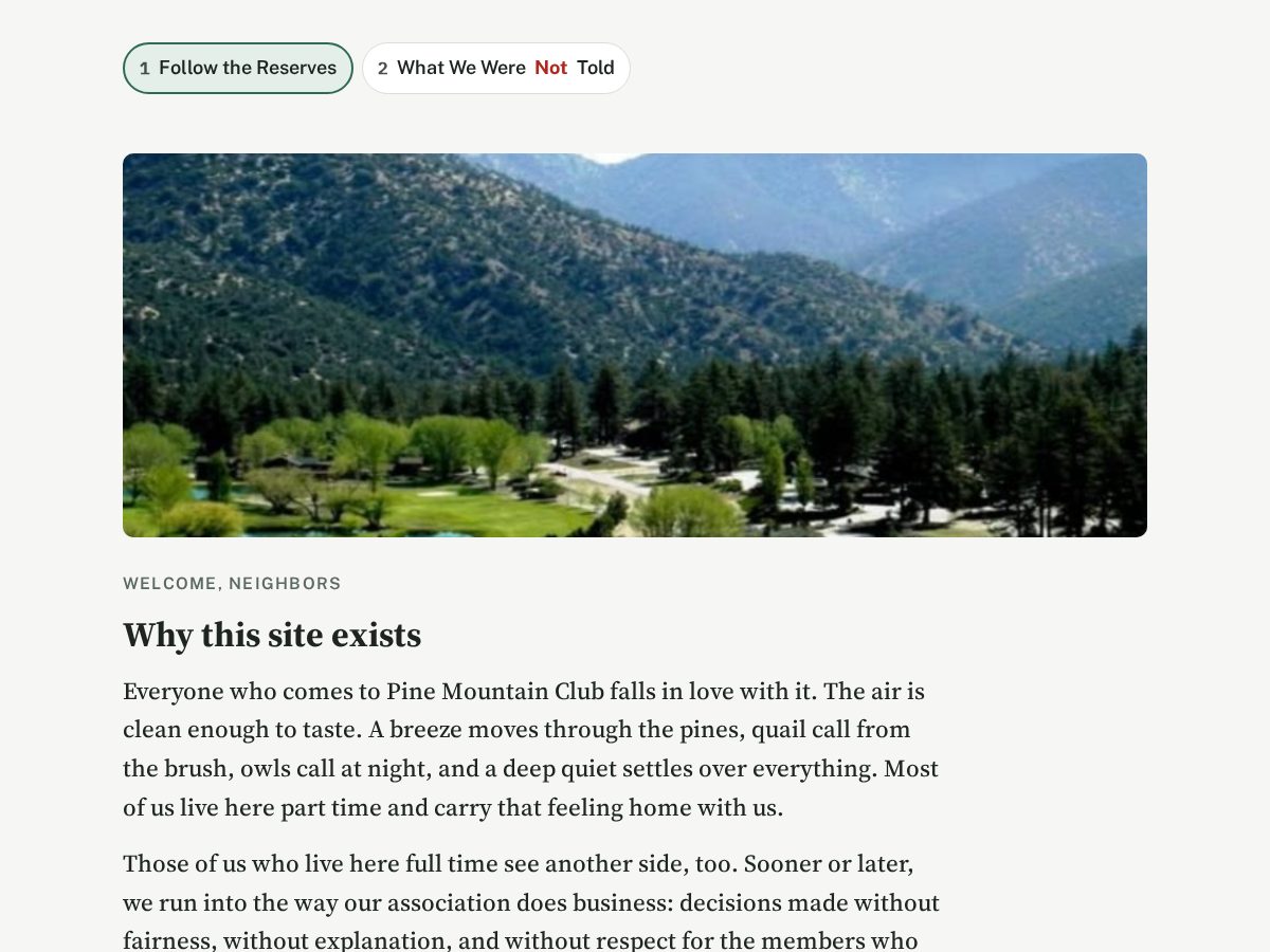 Landing-page snapshot of pmctruth.com