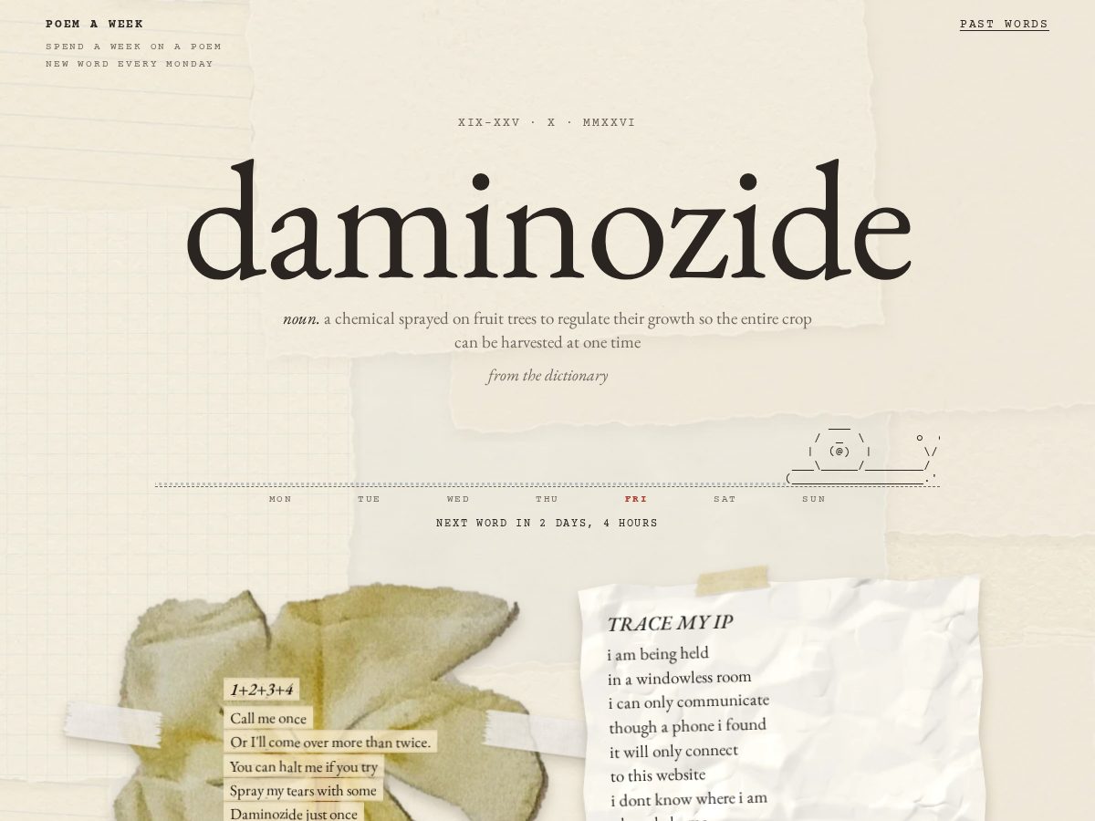 Landing-page snapshot of poemaweek.com