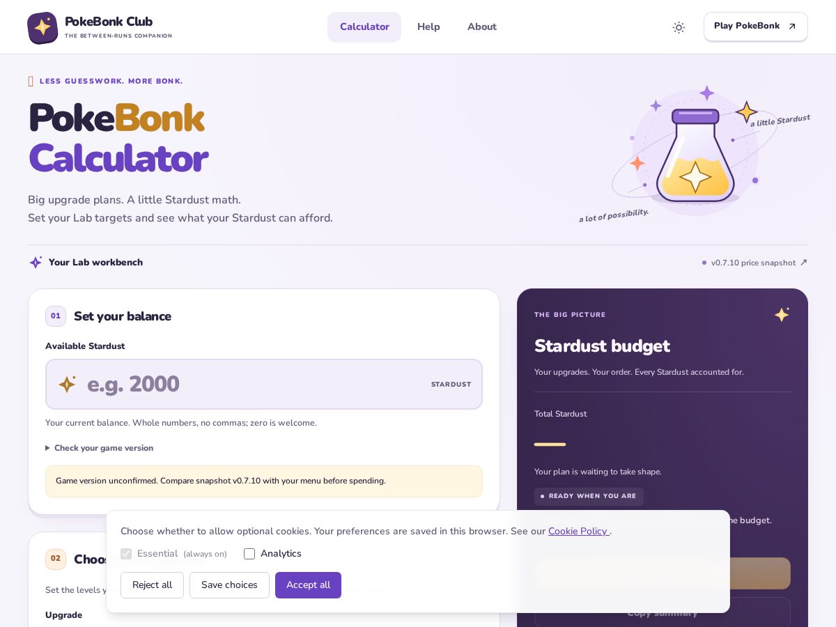 Landing-page snapshot of pokebonk.club