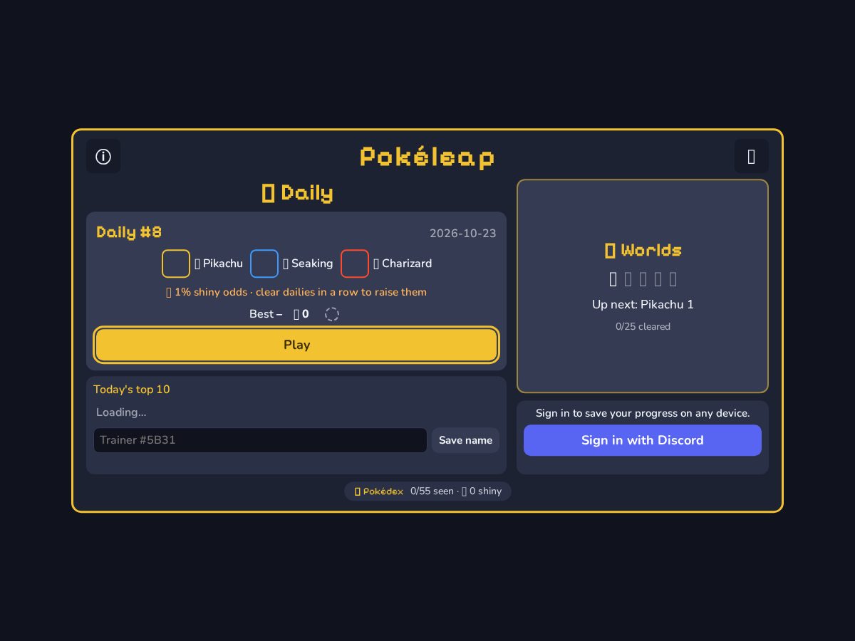 Landing-page snapshot of pokeleap.com