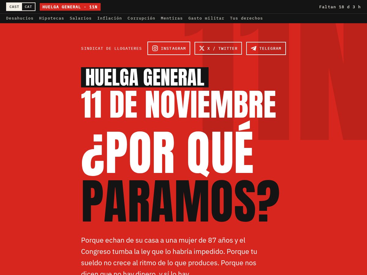 Landing-page snapshot of porqueparamos.com