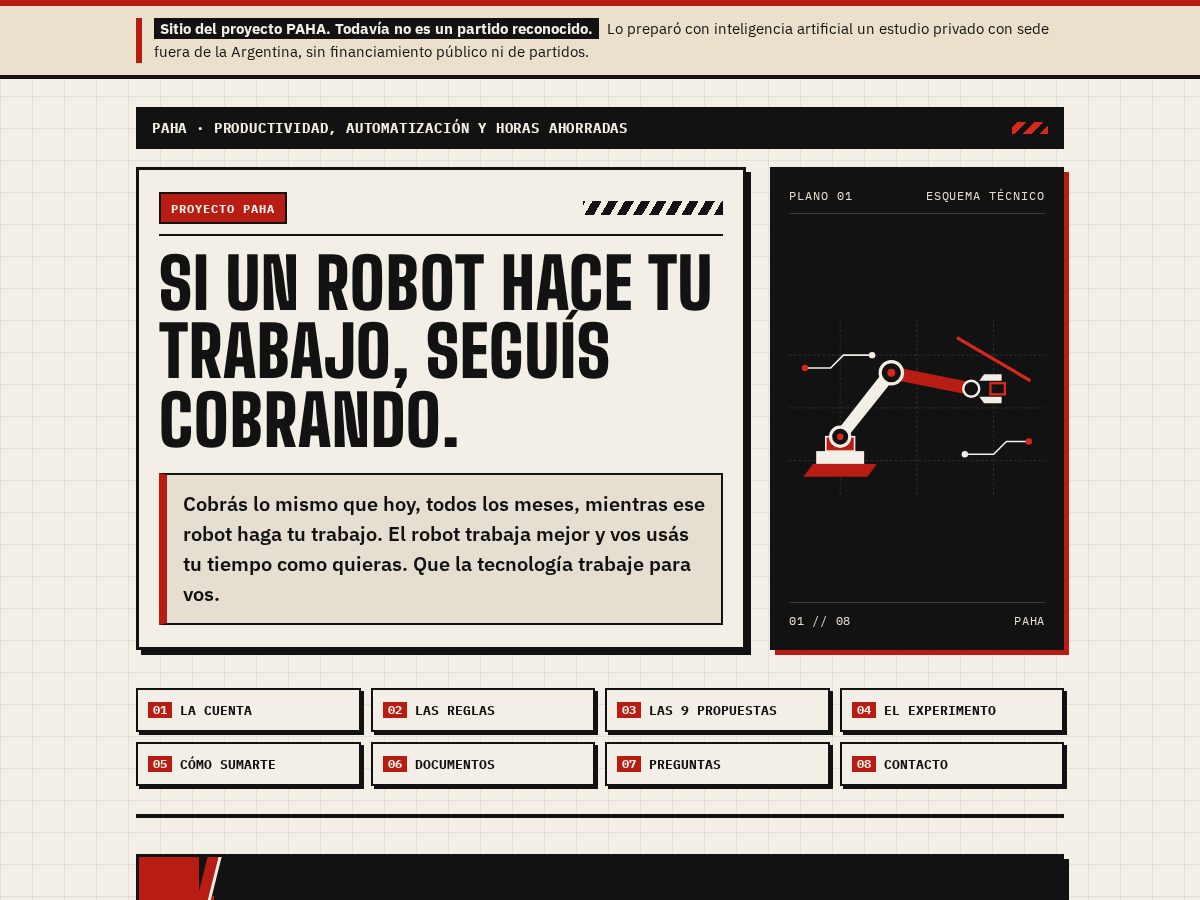 Landing-page snapshot of proyectopaha.org