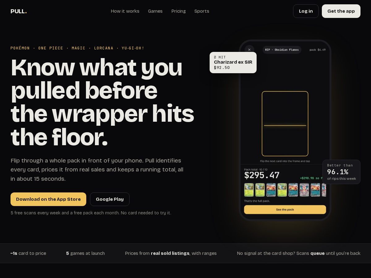 Landing-page snapshot of pulldot.app