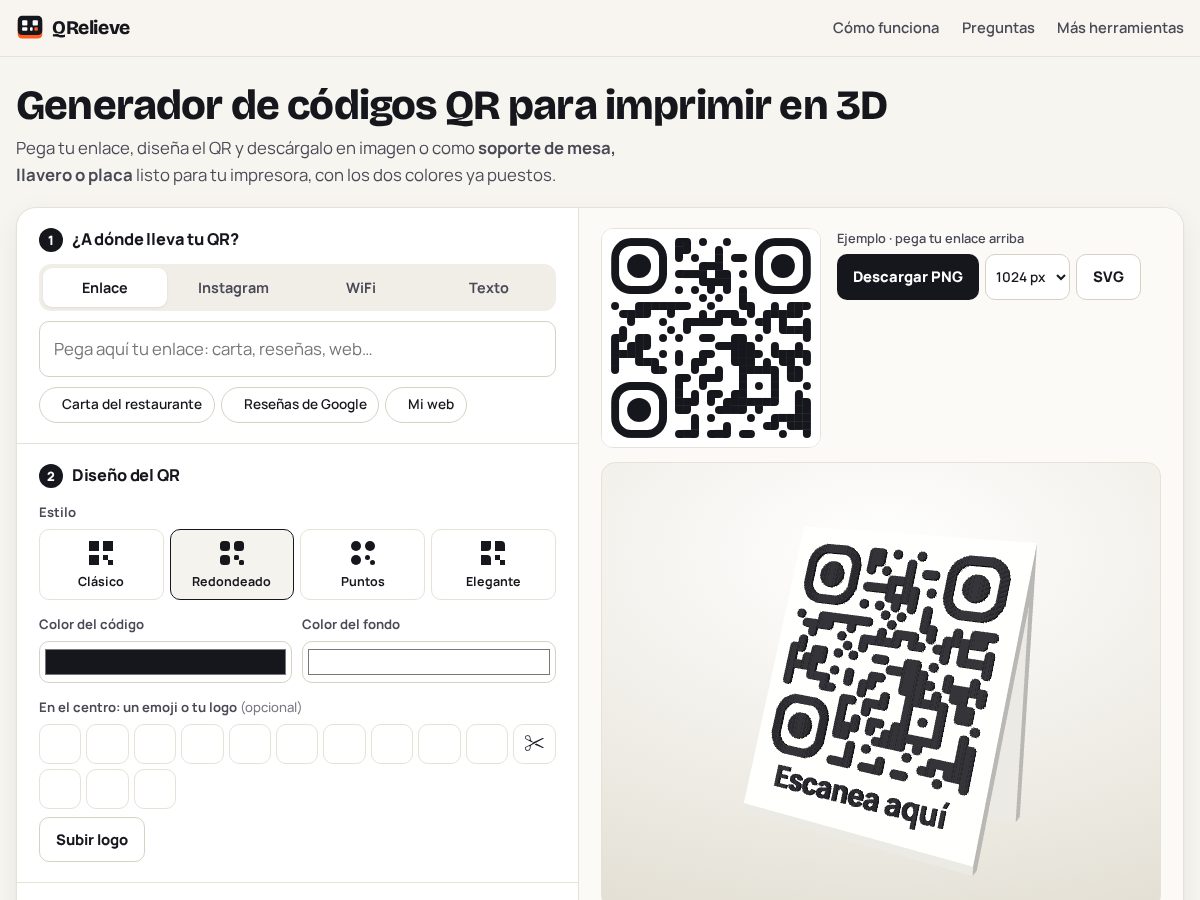 Landing-page snapshot of qr3dgratis.com