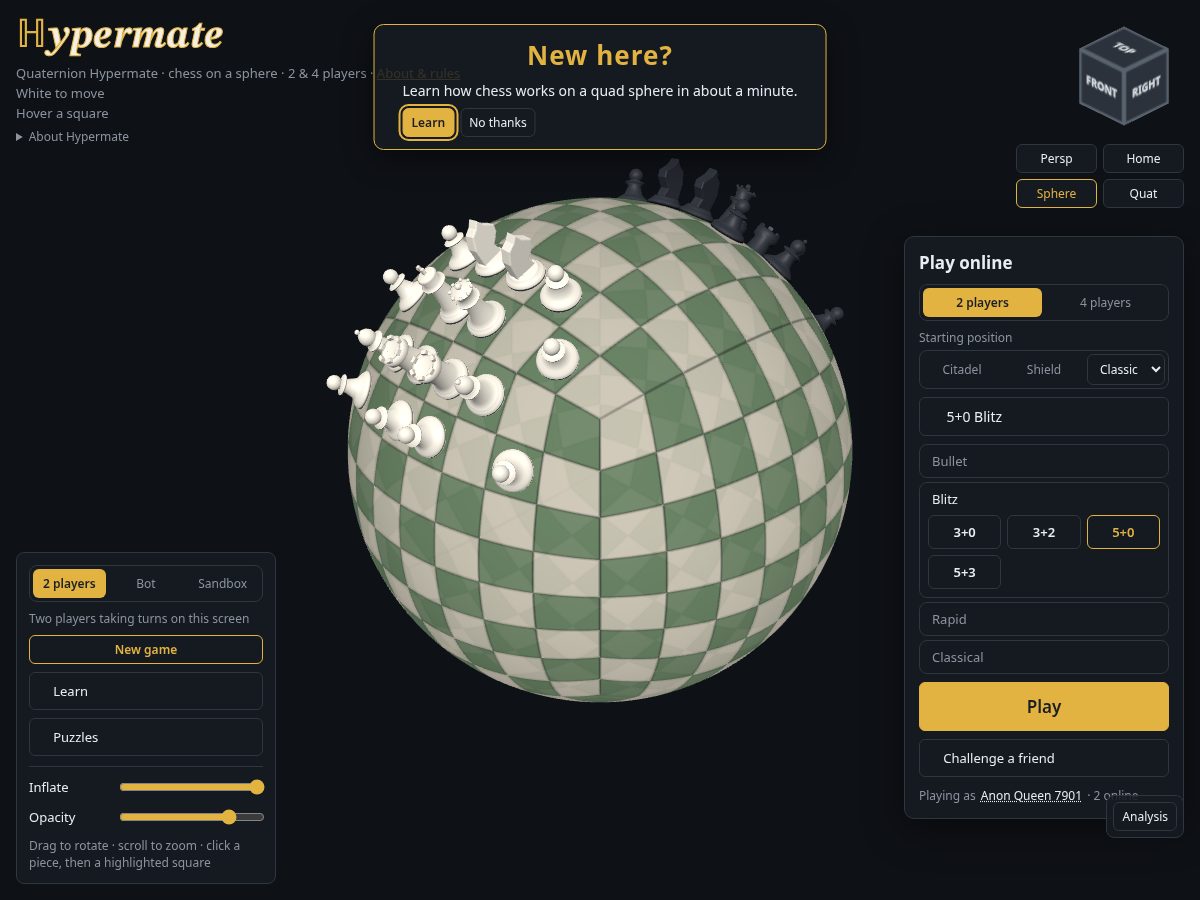 Landing-page snapshot of quaternionhypermate.com