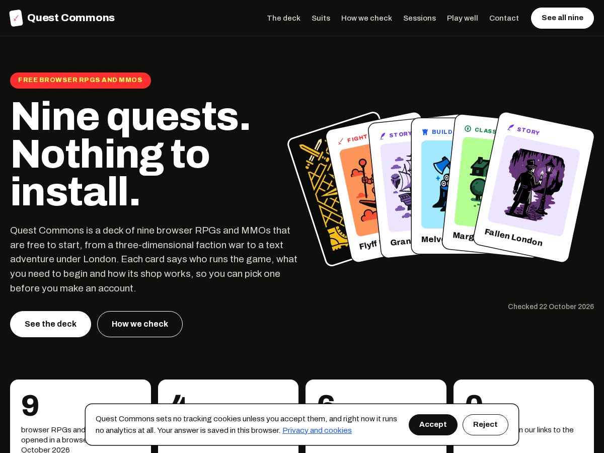 Landing-page snapshot of questcommons.com