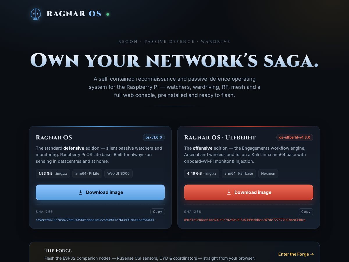 Landing-page snapshot of ragnar.life
