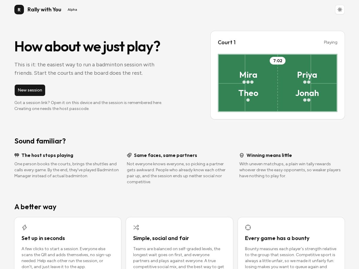 Landing-page snapshot of rallywithyou.app