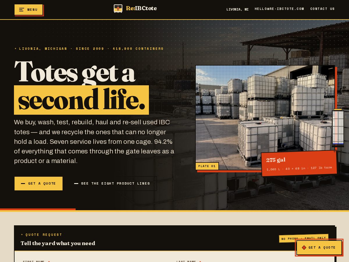 Landing-page snapshot of re-ibctote.com